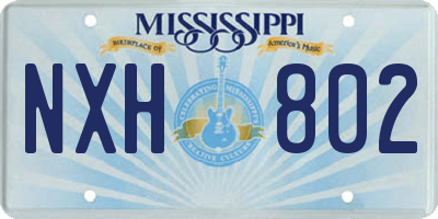MS license plate NXH802