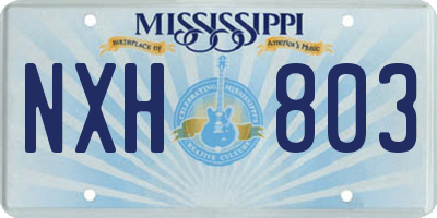 MS license plate NXH803