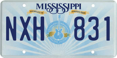 MS license plate NXH831