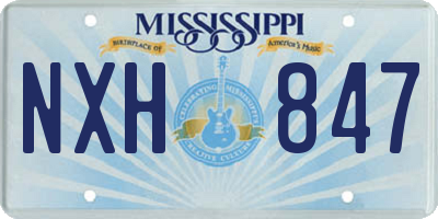 MS license plate NXH847