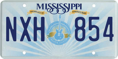 MS license plate NXH854