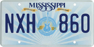 MS license plate NXH860