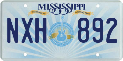 MS license plate NXH892