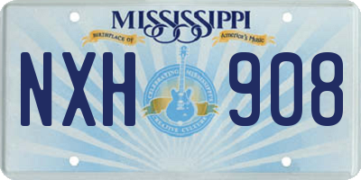 MS license plate NXH908