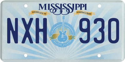 MS license plate NXH930