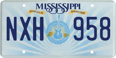 MS license plate NXH958