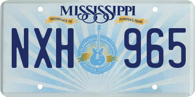 MS license plate NXH965