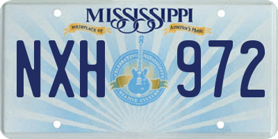 MS license plate NXH972