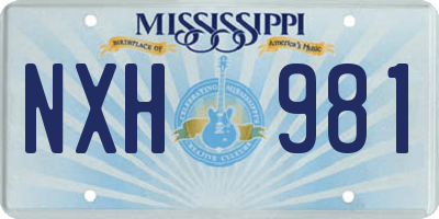 MS license plate NXH981