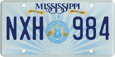 MS license plate NXH984