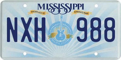 MS license plate NXH988