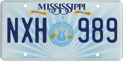 MS license plate NXH989