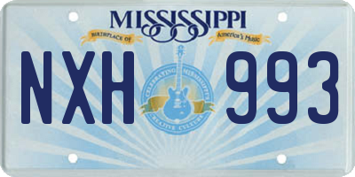MS license plate NXH993
