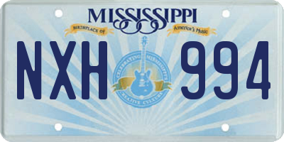 MS license plate NXH994