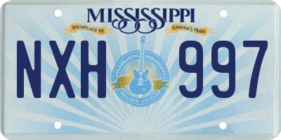 MS license plate NXH997