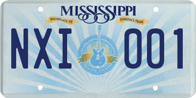 MS license plate NXI001