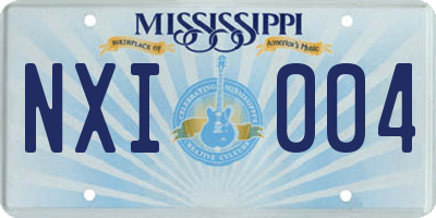 MS license plate NXI004
