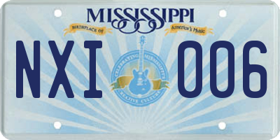 MS license plate NXI006