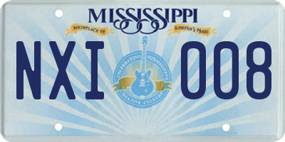 MS license plate NXI008
