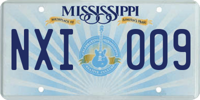 MS license plate NXI009