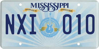 MS license plate NXI010