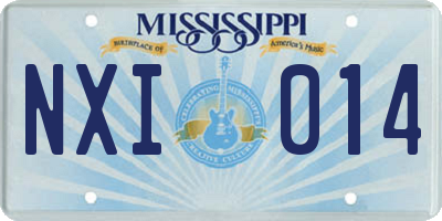 MS license plate NXI014