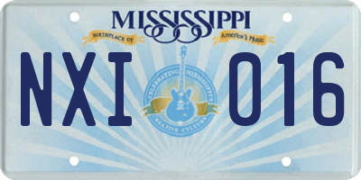 MS license plate NXI016