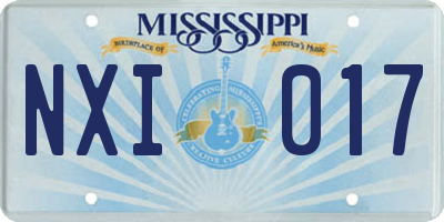 MS license plate NXI017
