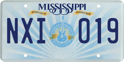 MS license plate NXI019