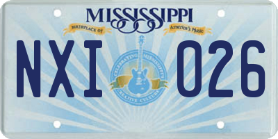 MS license plate NXI026