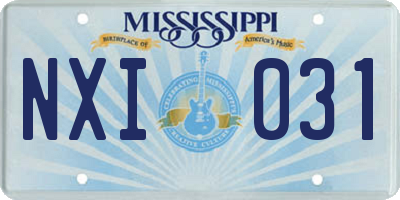 MS license plate NXI031