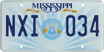 MS license plate NXI034