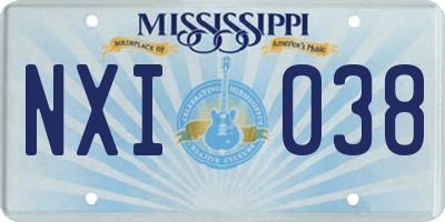 MS license plate NXI038