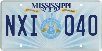 MS license plate NXI040