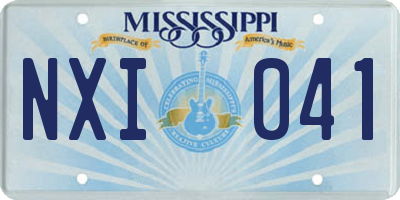 MS license plate NXI041