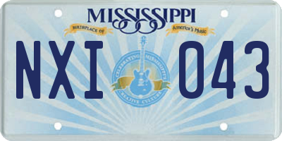 MS license plate NXI043