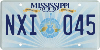 MS license plate NXI045