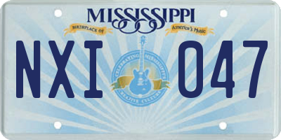 MS license plate NXI047