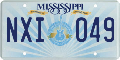 MS license plate NXI049