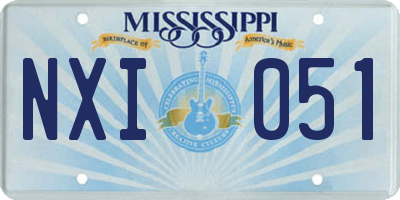 MS license plate NXI051