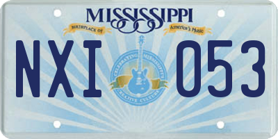 MS license plate NXI053