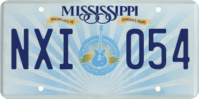 MS license plate NXI054