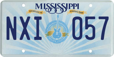 MS license plate NXI057