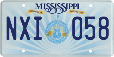 MS license plate NXI058