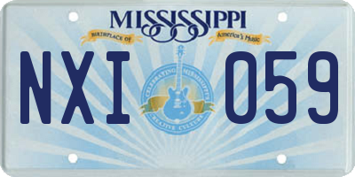 MS license plate NXI059
