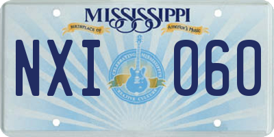 MS license plate NXI060