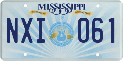 MS license plate NXI061