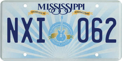 MS license plate NXI062