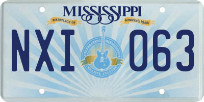MS license plate NXI063