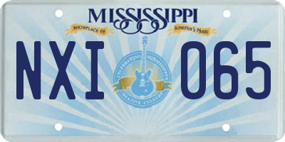 MS license plate NXI065